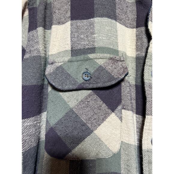 VTG Falls Creek Shacket 2X Brown Green Plaid Flannel Shirt Jacket Quilt Lined - Picture 4 of 11